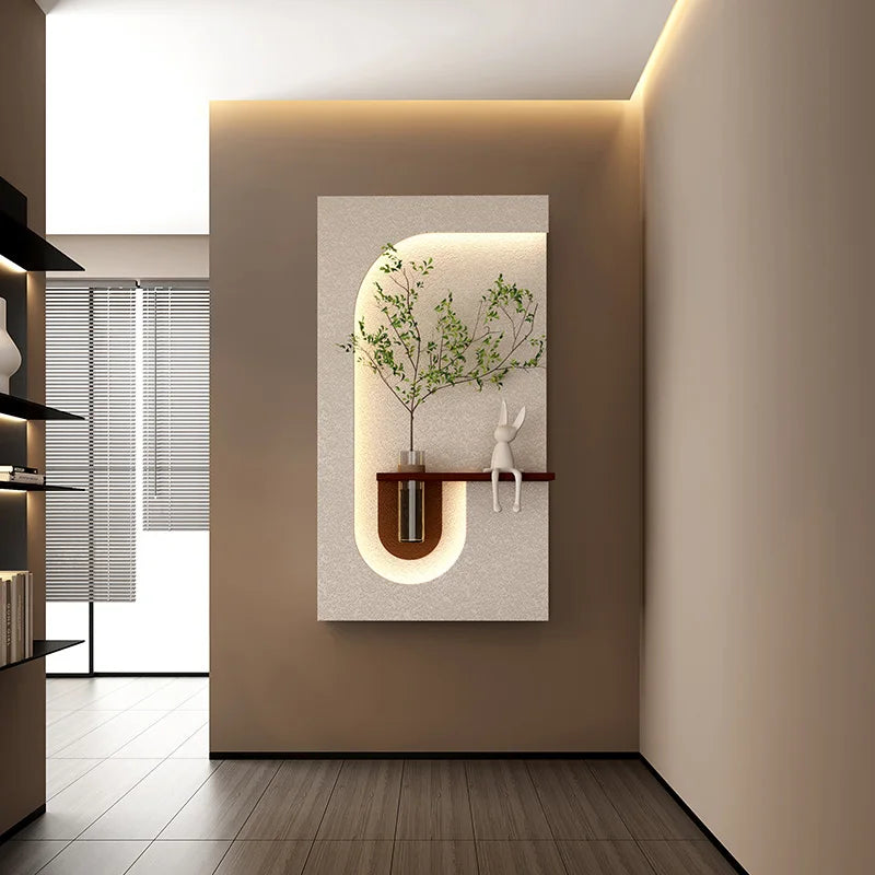 Entrance Decoration LED Wall Lamp Green Plant Corridor Hallway Modern Hanging Painting High-end Living Room Create Mural Light