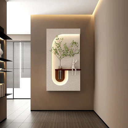 Entrance Decoration LED Wall Lamp Green Plant Corridor Hallway Modern Hanging Painting High-end Living Room Create Mural Light