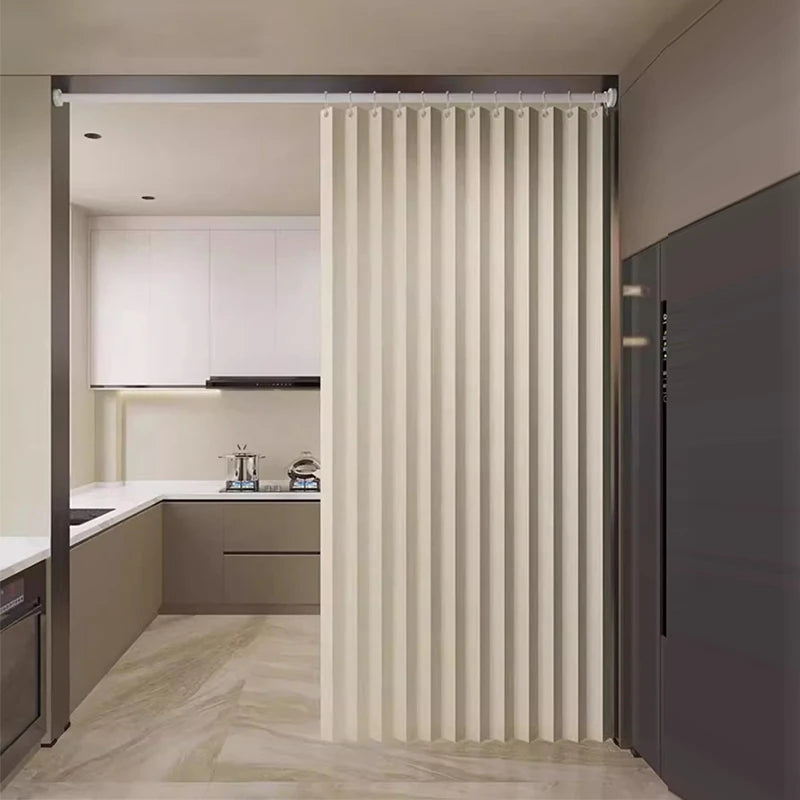 Room Divider Curtain for Balcony and Kitchen, Soft Privacy Partition Panel with Elegant Drape and Modern Home Decor