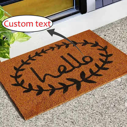 Personalized Quote Coconut Fiber Doormat Custom Outdoor Indoor Door Rug for Patio Entry Dust Removal Durable Easy Maintain