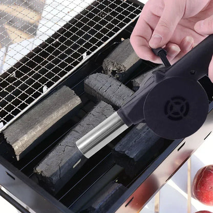Portable Hand Crank BBQ Fan Grill Air Blower Speed Control for Outdoor Camping Picnic Fire Pit Charcoal Smoker Wind Maker