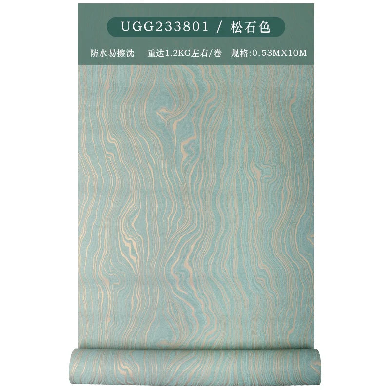 Nordic Light Green Gilded Water Ripple Wallpaper High-End Feel Living Room Bedroom TV Background Wall Wallpaper