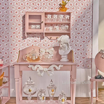 1:12 DIY Dollhouse (20x28cm)Adhesive Wallpaper on The Back for Kitchen(viscous) Living Room Bedroom Floor Decoration Accessories