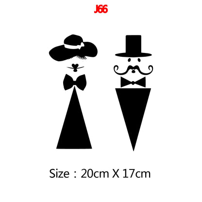 1 pc Cartoon Style Toilet and WC wallpaper Waterproof Wall Stickers Home Decor For washroom bathroom door Vinyl Art Decal