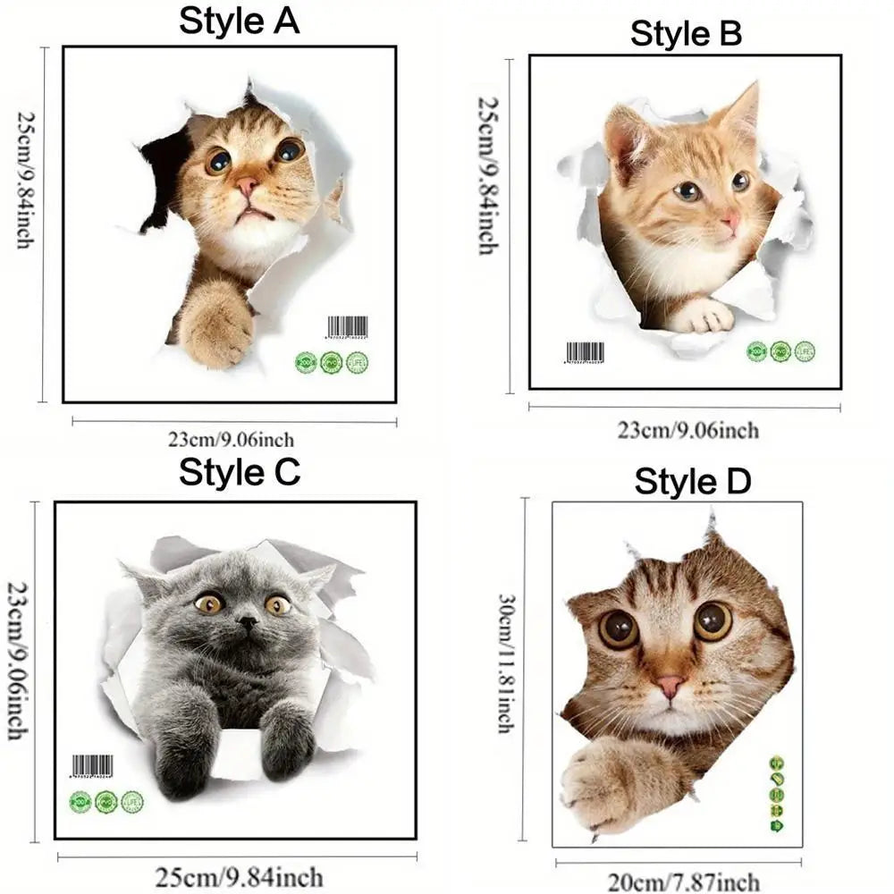 Cartoon Cat Waterproof Wall Sticker,Self-Adhesive Removable Decorative Wallpaper,Creative Home Decoration,Eco-Friendly Material
