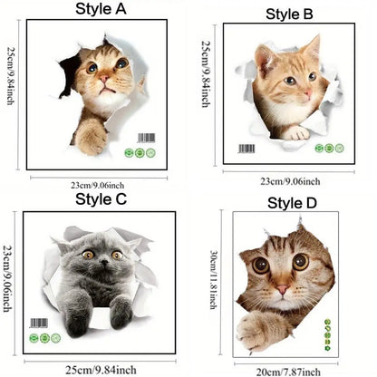 Cartoon Cat Waterproof Wall Sticker,Self-Adhesive Removable Decorative Wallpaper,Creative Home Decoration,Eco-Friendly Material