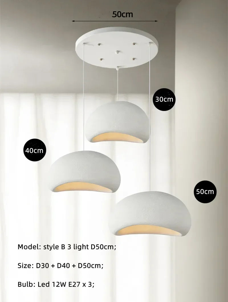 LED Pendant Lights White Resin Hanging Lamp for Living Dining Room Restaurant Decor Chandelier Art Suspension Luminaire