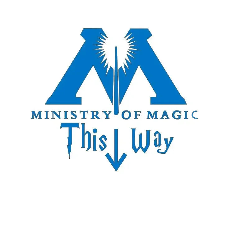 Bathroom Toilet Wall Stickers MINISTRY OF MAGIC THIS WAY Washroom Art Mural Home Decor Waterproof Wallpaper Vinyl Wall Decals