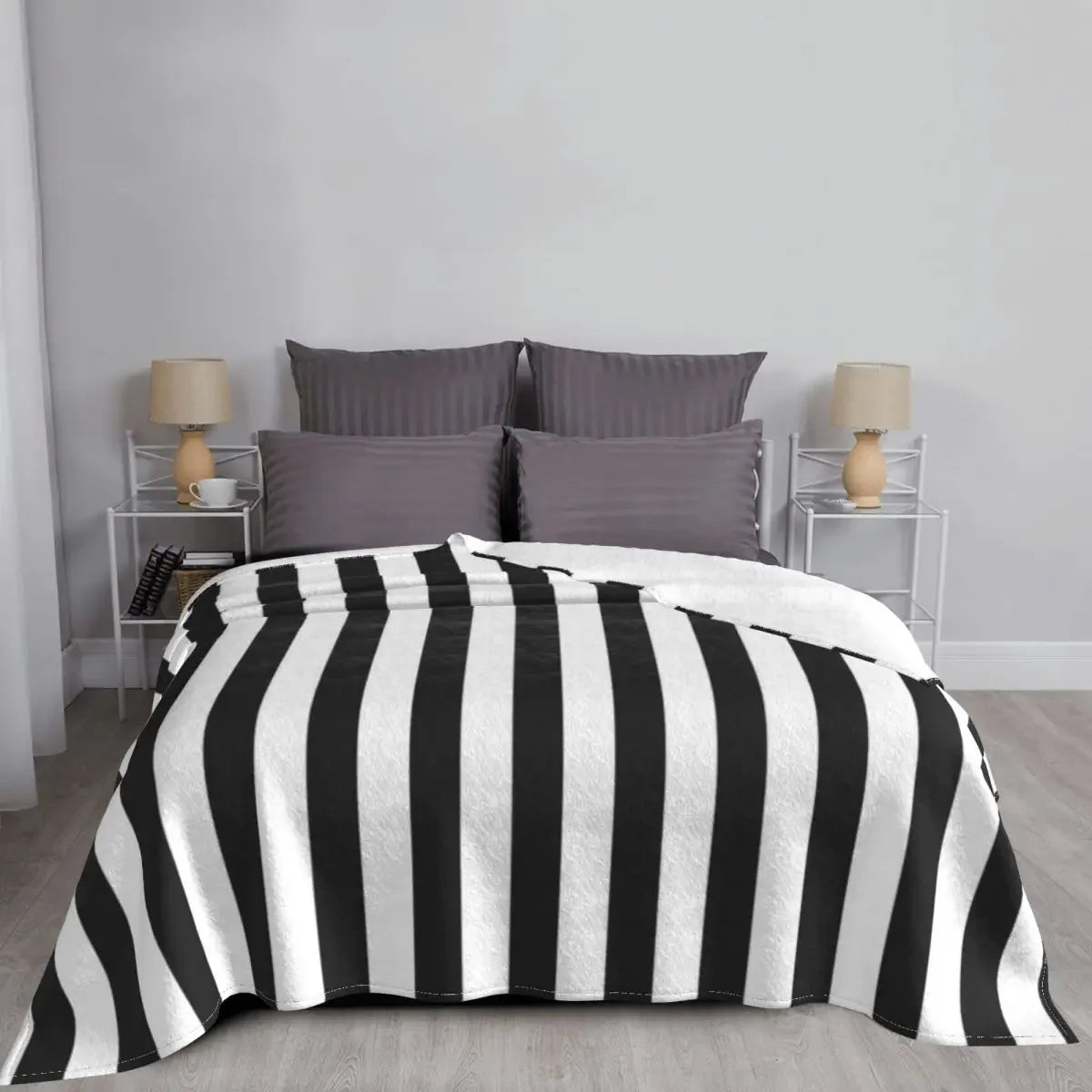 black white stripes Throw Blanket blankets and throws halloween