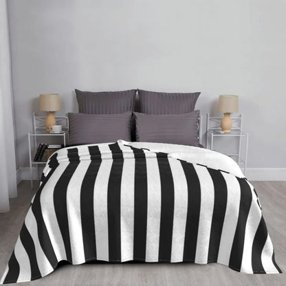 black white stripes Throw Blanket blankets and throws halloween