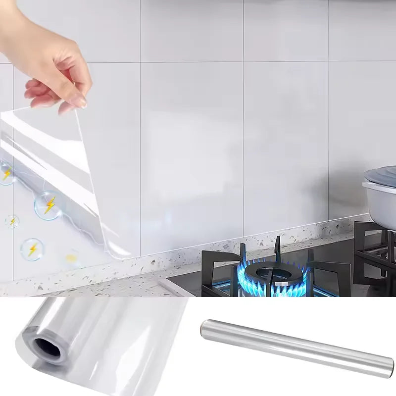 Wallpaper for Kitchen and Bedroom Decoration Waterproof Oil Proof Transparent Wallpaper Electrostatic Adsorption Wall Sticker