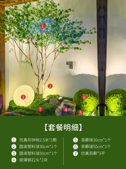 Artificial Bell Tree Show Window Decoration Drunk Wood Green Plant Landscape Indoor and Outdoor Ornaments
