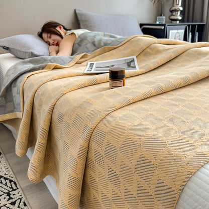 100% Cotton Blanket for Bed Breathable Lightweight Throws Blanket Soft Cozy Home Decoration Large Bed Cover Boho Towel Blankets