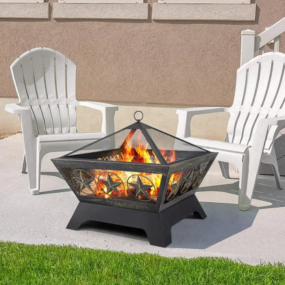 'forNew Design Courtyard Portable Fire Pit Garden Outdoor Metal Steel BBQ Grill Barbecue Fire Pit