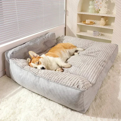 Removable Pet Beds Washable Dog Mat Winter Warm Dog Mat Luxury Sofa for Small Medium Dogs Plaid Bed for Cats Dogs Fluff Sleeping