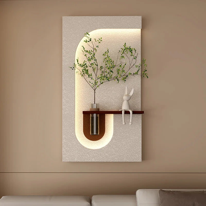 Entrance Decoration LED Wall Lamp Green Plant Corridor Hallway Modern Hanging Painting High-end Living Room Create Mural Light