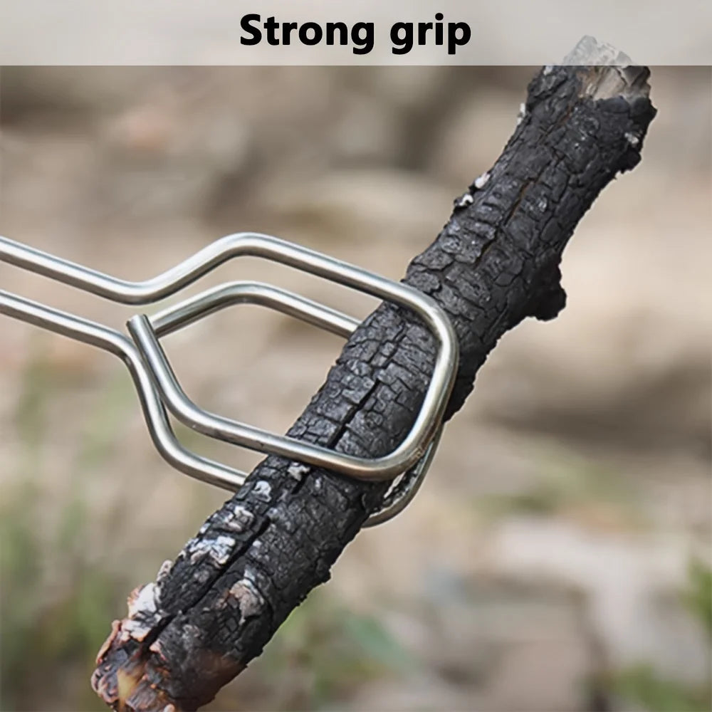 1pc BBQ Charcoal Tongs, Long And Heat-Resistant Barbecue Carbon Clamp,Stainless Steel BBQ Tool for Food ,Wood Charcoal, Fire Pit