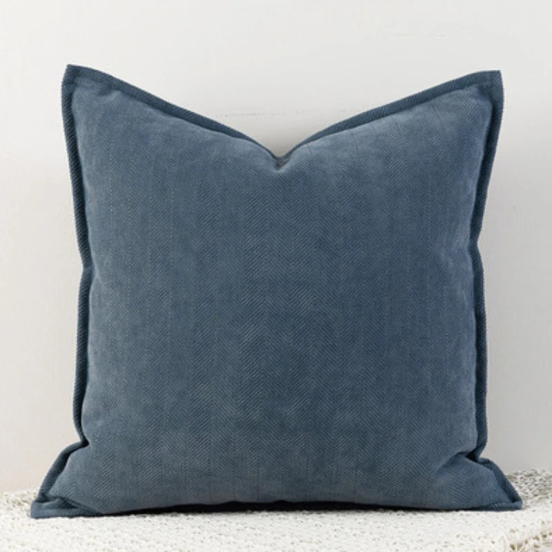 Cozy Solid Chenille Throw Pillow Covers - Nordic Design, 45x45/50x50/60x60/65x65cm, Ideal for Living Room & Bedroom Decor