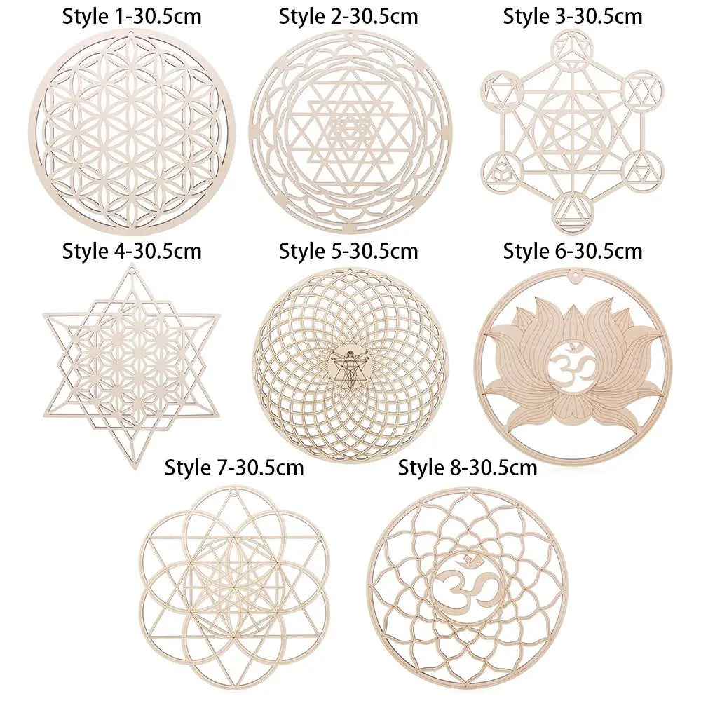 Wooden Wall Sign Flower of Life Shape Laser Cut Wood Wall Art Home Decor Handmade Coasters Craft Making Sacred Geometry Ornament