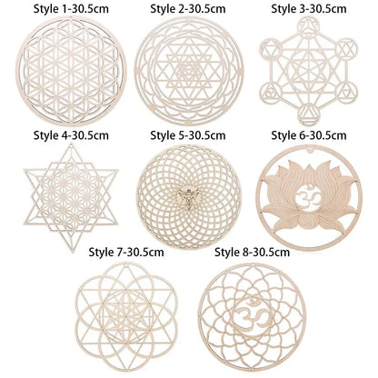 Wooden Wall Sign Flower of Life Shape Laser Cut Wood Wall Art Home Decor Handmade Coasters Craft Making Sacred Geometry Ornament