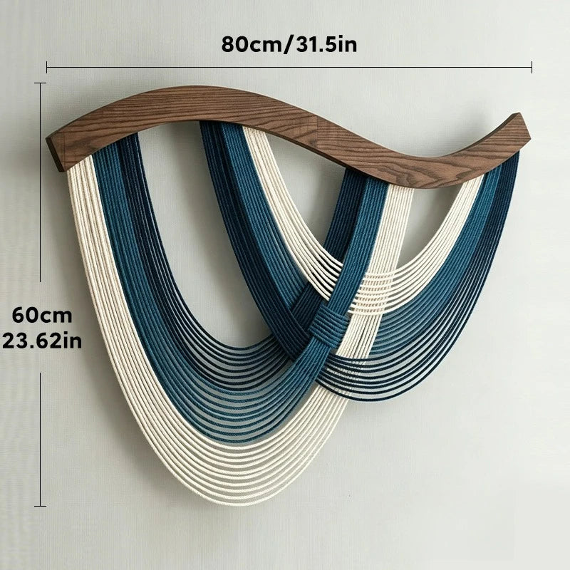 Macrame Wall Hanging Boho Decor Wall Tapestry Handmade Tassel Wall Art for Living Room Bedroom Headboard Apartment Home Decor