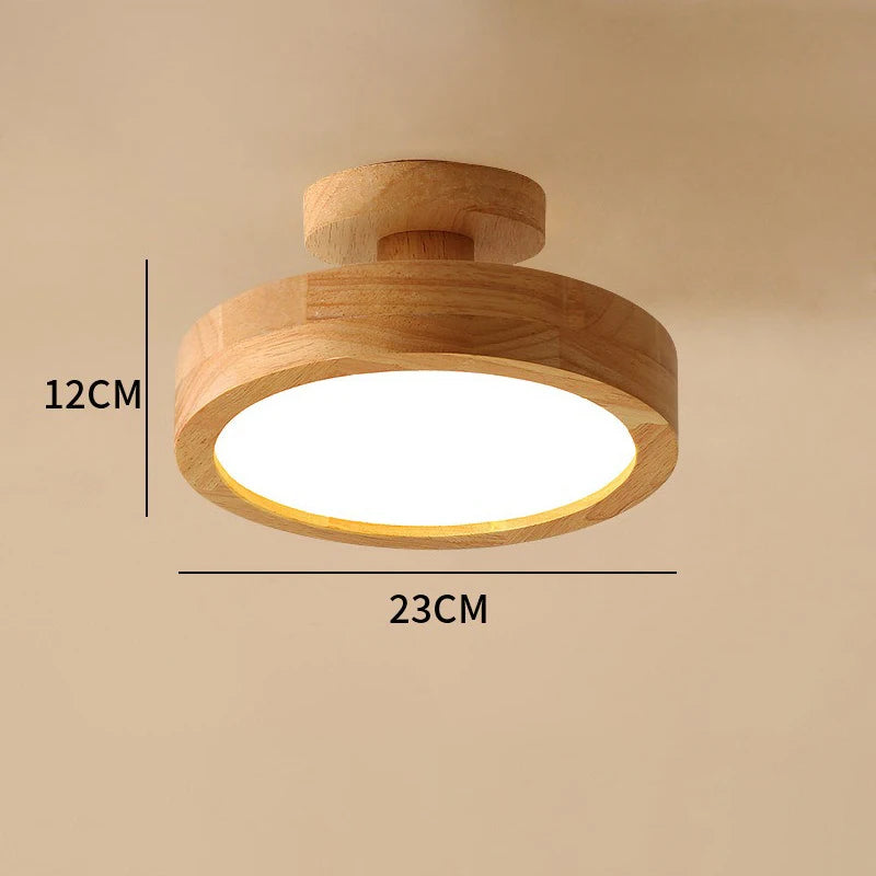 Nordic Living Room Ceiling Lamps Solid Wood Corridor  LED Lamp apanese style  Entrance Balcony Bedroom Headboard Ceiling Lights