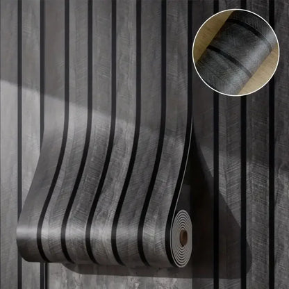 Self-Adhesive Wood Grain Wall Panels Vinyl with Vertical Slats Wallpaper for Living Room Bedroom Kitchen Bathroom TV Backsplash