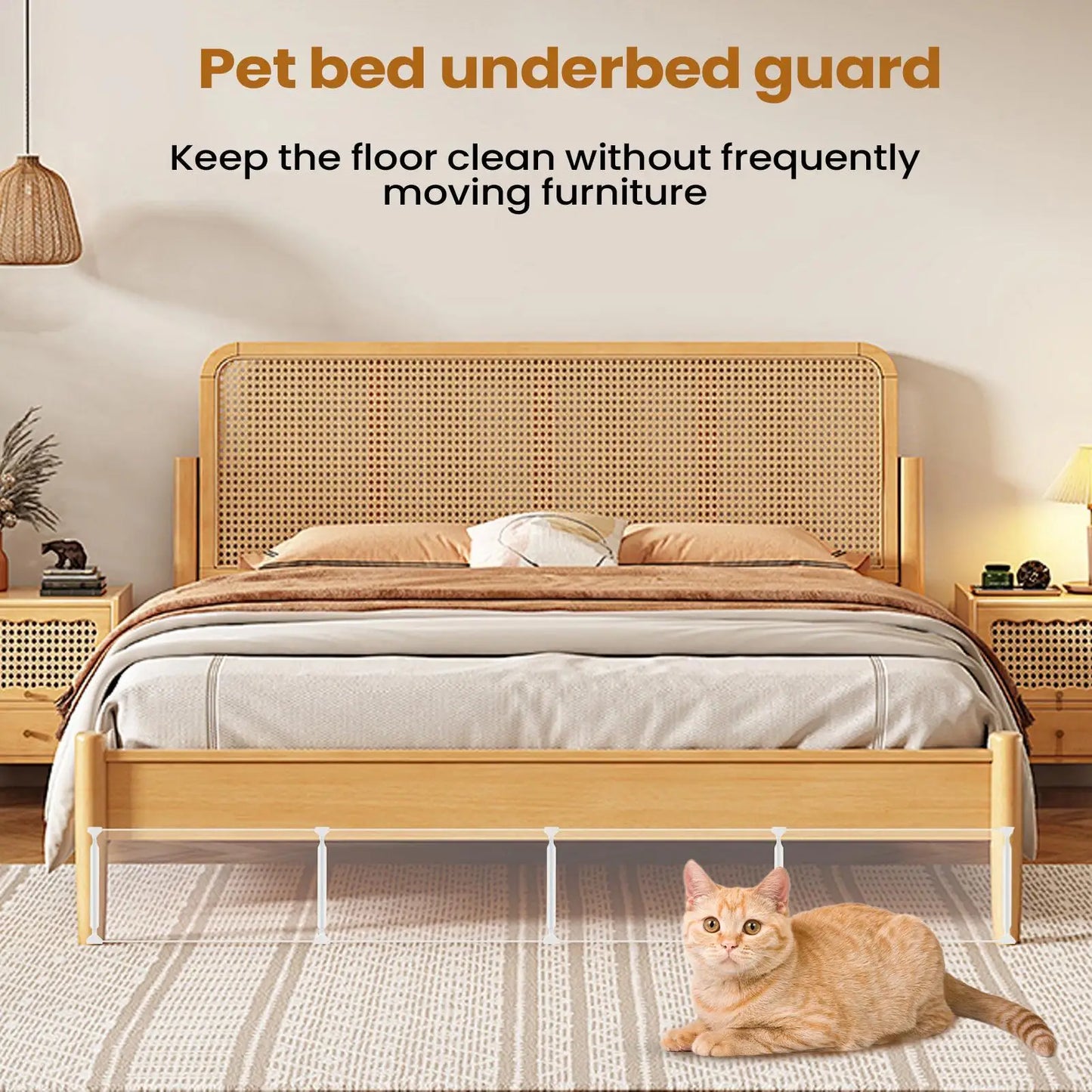 Pet Under Bed Blocker Adjustable Clear Barrier Board Under Furniture Blocker Prevents Items From Falling Under The Beds Or Sofa