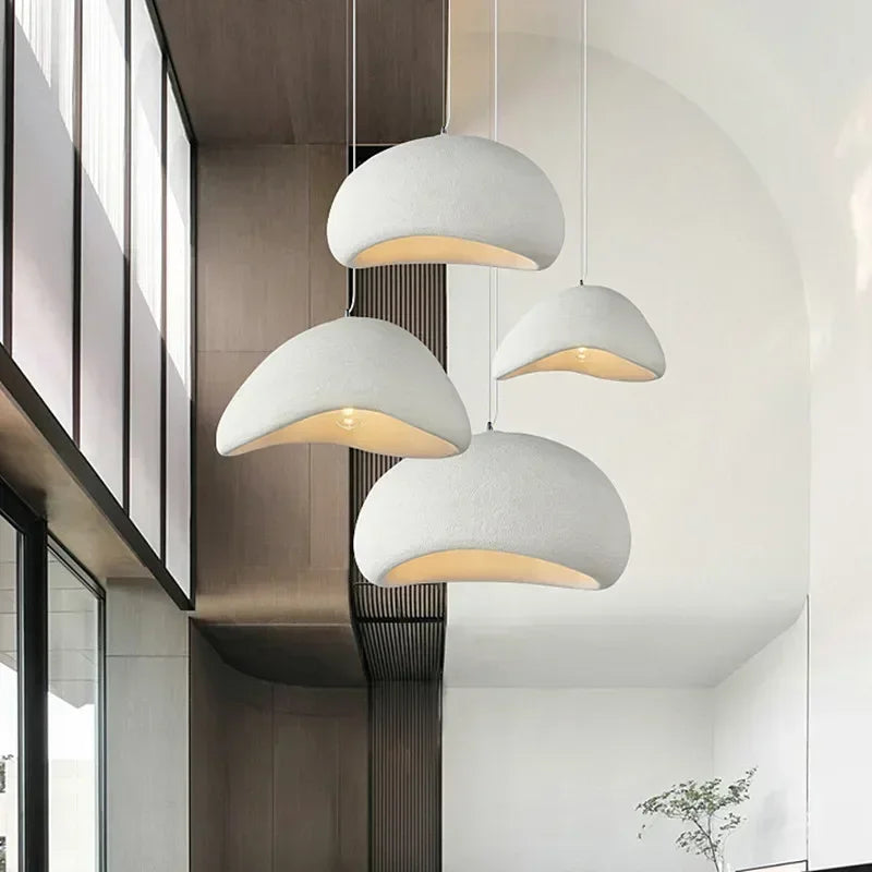 LED Pendant Lights White Resin Hanging Lamp for Living Dining Room Restaurant Decor Chandelier Art Suspension Luminaire