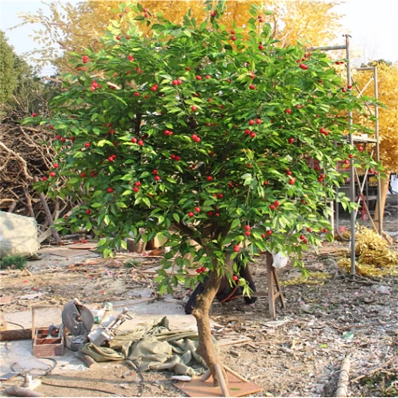 Indoor Outdoor Decorative Artificial Cherry Tree Simulated Plant Real Natural Fruit Tree
