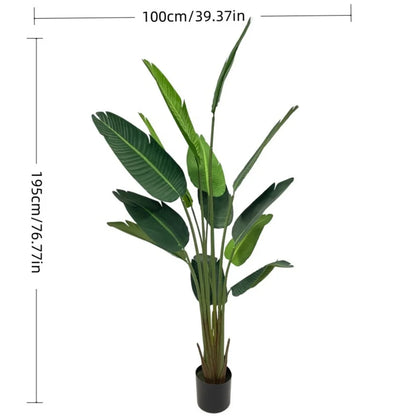 Live Natural Artificial Bird of Paradise Plant Bonsai Banana Tree Fake Leaf Trunk Indoor Outdoor Hotels Decor Greenery