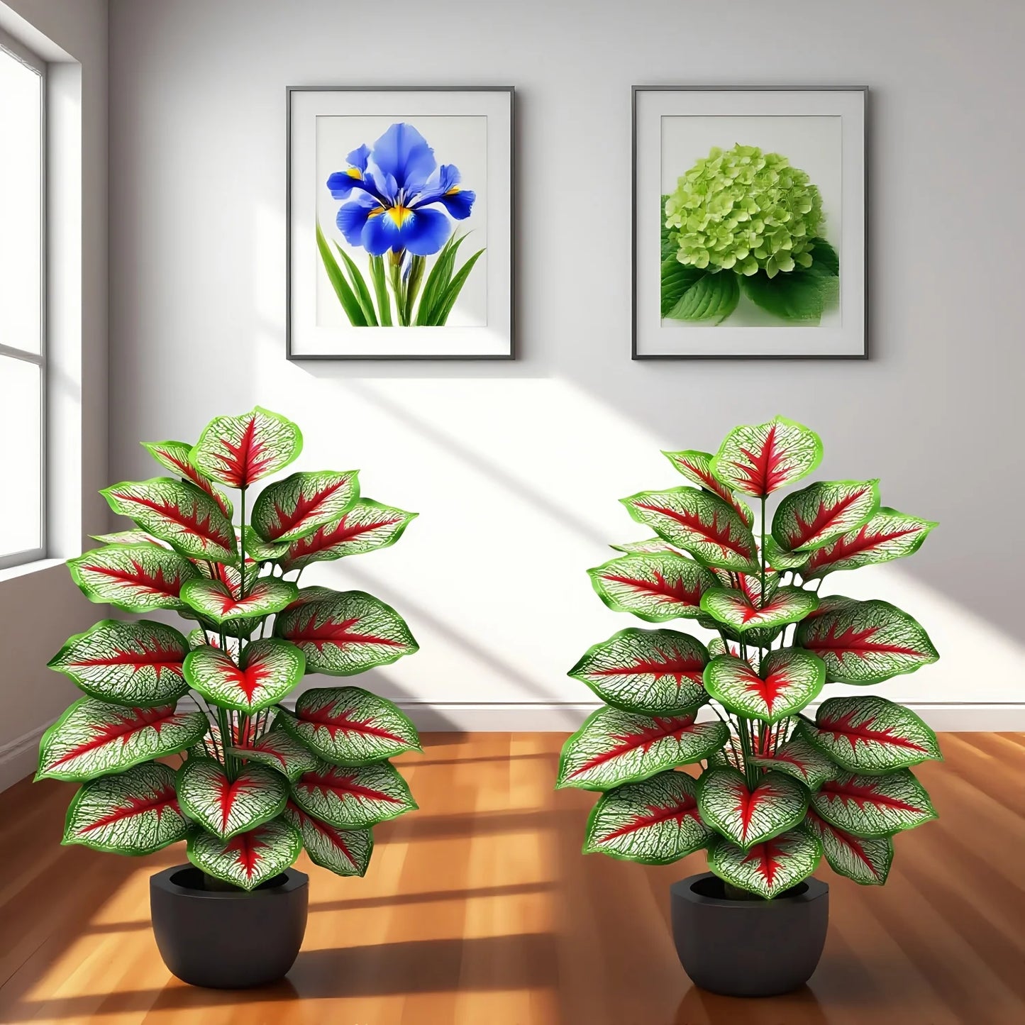 2Pcs 30.70-inch Artificial Dracaena Green Plant, Beautiful Leaf Design, Perfect for Holiday Gifts, Indoor/Outdoor Decoration