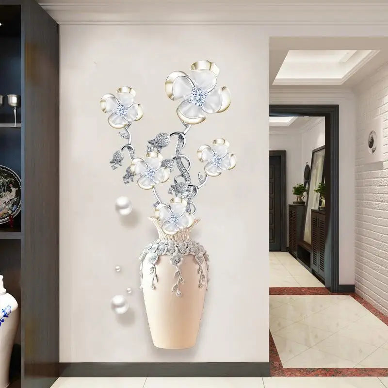 1PCS Flowers Wall Stickers Aesthetic Home Decoration Removable Wallpaper Living Room Modern Art Mural