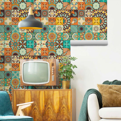 A Creative Wall Sticker for Home Decoration with Mediterranean Style Wallpaper for Home Bedroom Kitchen Cabinets