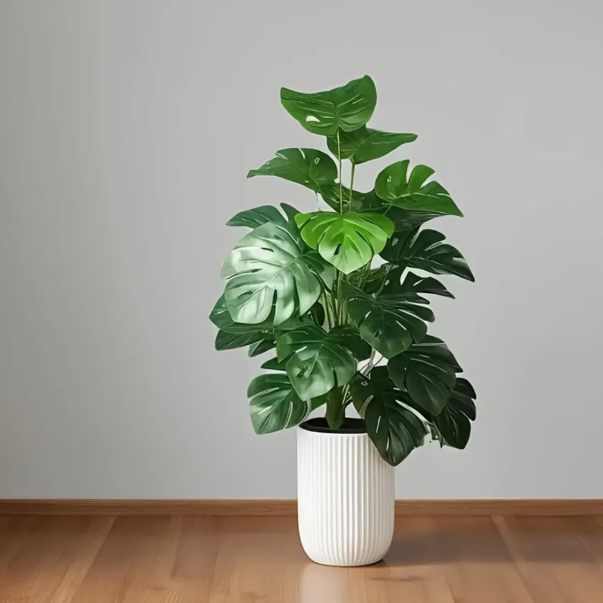 1pc Realistic Monterey Leaf Artificial Greenery 12/18/24 Pcs Leaves Faux Plant For Home  Hotel Wedding Indoor Outdoor Decor