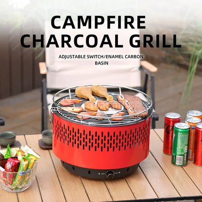 Tea Brewing Campfire Grill, Portable Outdoor Barbecue Fire Pit, Multi Purpose Household Camping Stove