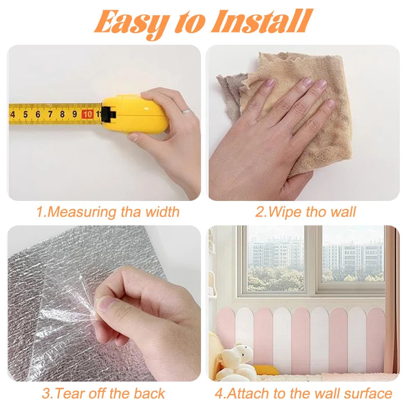 New Self-adhesive Anti-collision Wall Sticker Moisture Resistant Wallpaper Soft Solid Color Cushion For Kindergarten Home Hotel