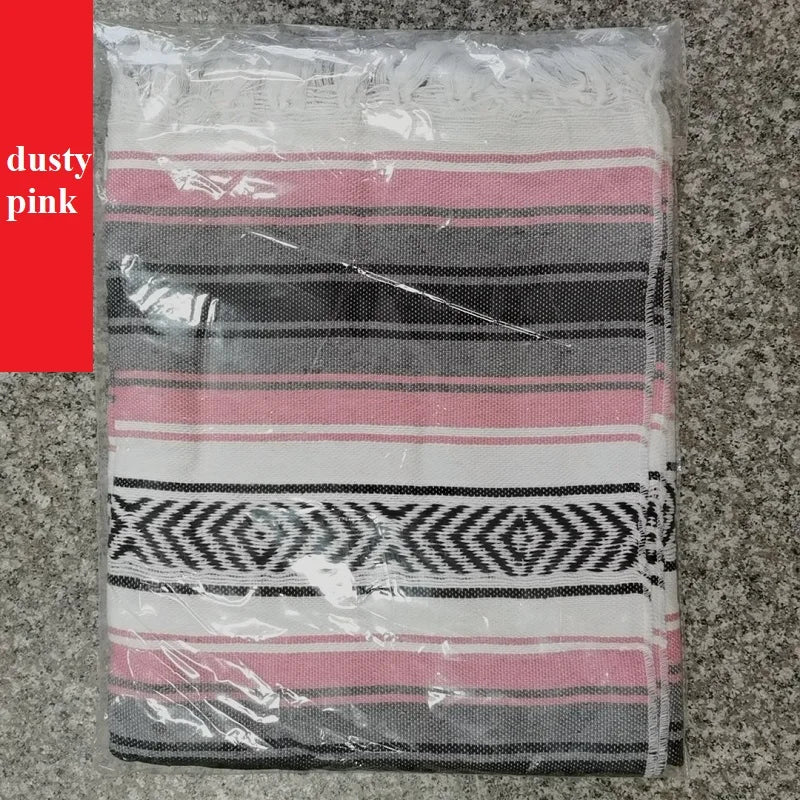 Mexico Blanket Rug Mat Geometry Woven Tassels Shawl Beach Picnic Mat Yoga Cotton Living Room Kitchen Camping, Picnic, Outdoor
