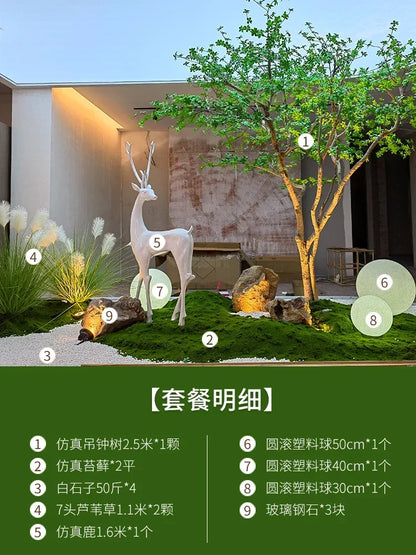 Artificial Bell Tree Show Window Decoration Drunk Wood Green Plant Landscape Indoor and Outdoor Ornaments