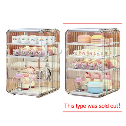 Kids Utensil Organizer Clear Adjustable Storage Rack for Baby Bottles Cups Plates Kitchen Countertop Fridge Dining Cabinet