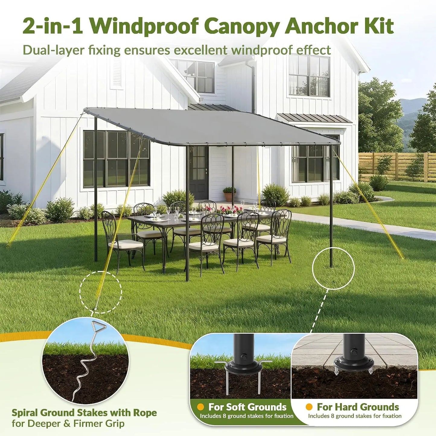 10' x 12' Gazebo for Patio, Outdoor Gazebo Pergola with Waterproof & UV-Resistant Sloped Roof, Wall-Mounted Shade, Customized