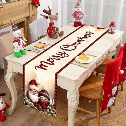 Santa Claus Christmas Table Runner Merry Christmas Decoration for Home 2025 Xmas Party Table Decor Navidad Noel New Year 2026