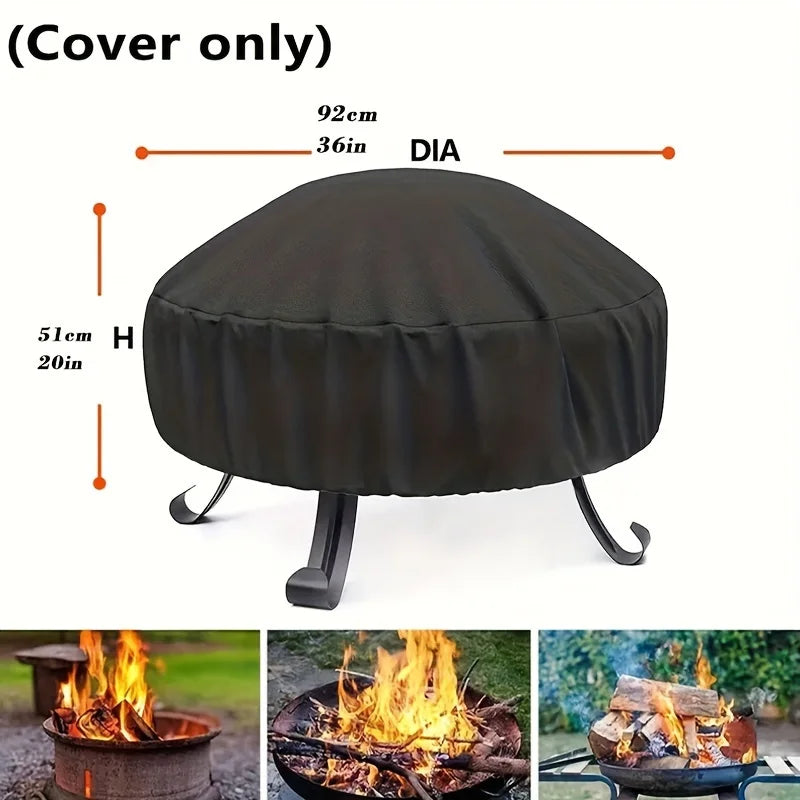 Heavy-duty Material Round Fire Pit Cover, Suitable for 28-48 Inch Fire Pits, Outdoor Patio Cover Round Cover