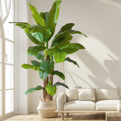 Tropical Style Artificial Banana Palm Tree Faux Plastic Plants for Outdoor Housewarming Decor Home Indoor Decoration