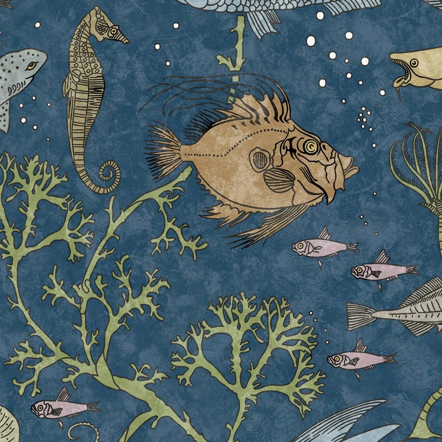John Dory Wallpaper, Blue Sea Design Wallpaper Peel and Stick Wallpaper,  Fish Nemo Wallpaper, Removable Traditional Wall Papers