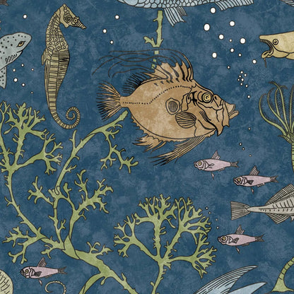 John Dory Wallpaper, Blue Sea Design Wallpaper Peel and Stick Wallpaper,  Fish Nemo Wallpaper, Removable Traditional Wall Papers