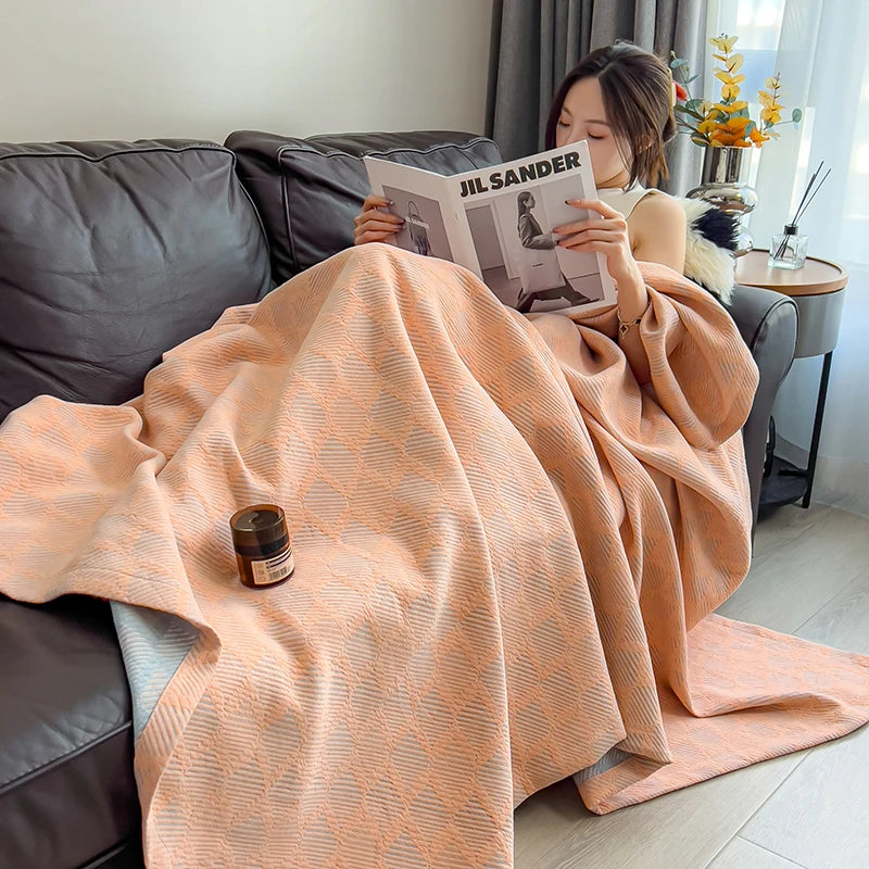 100% Cotton Blanket for Bed Breathable Lightweight Throws Blanket Soft Cozy Home Decoration Large Bed Cover Boho Towel Blankets