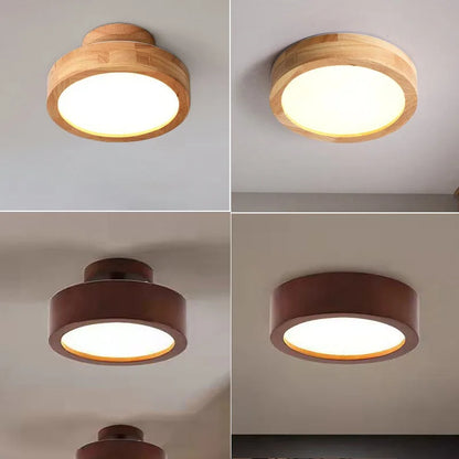 Nordic Living Room Ceiling Lamps Solid Wood Corridor  LED Lamp apanese style  Entrance Balcony Bedroom Headboard Ceiling Lights