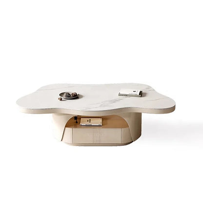 The modern style of the living room, with large coffee tables in the center and on both sides