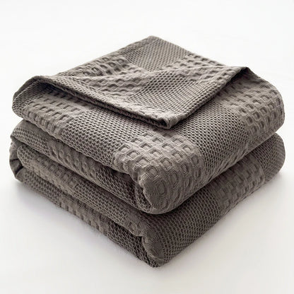 100% Cotton Throw Blanket Soft Breathable Waffle Blanket for Twin Queen King Bed Decorative Plaid Sofa Blankets Summer Throws
